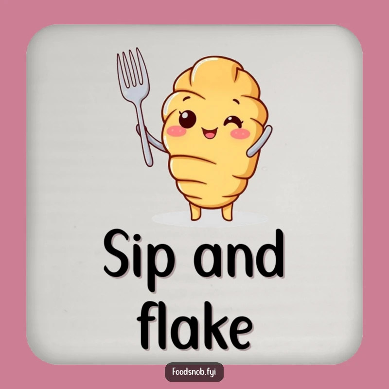 Funny Croissant Chef Drink Coaster: Protect Surfaces with Pride