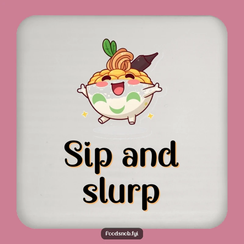 Funny Ramen Bowl Coasters - Protect Surfaces with Noodle Cheer