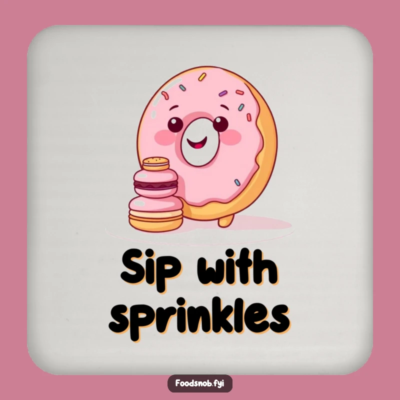 Funny Sweet Struggle Donut Coaster: Protect Surfaces with Sweetness!