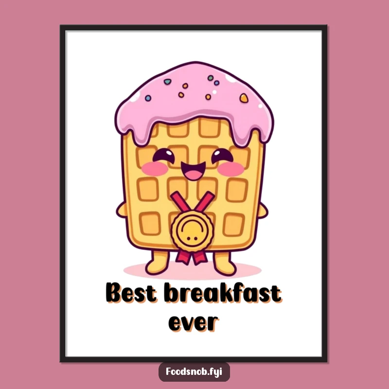 Funny Waffle Medal Poster: Decorate with Pride and a Humorous Waffle's Achievement