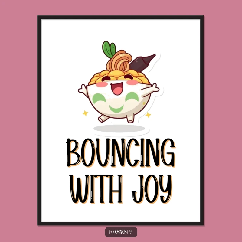 Funny Ramen Bowl Art Print - Vibrant & Cheerful Wall Decor, Humorous Gift