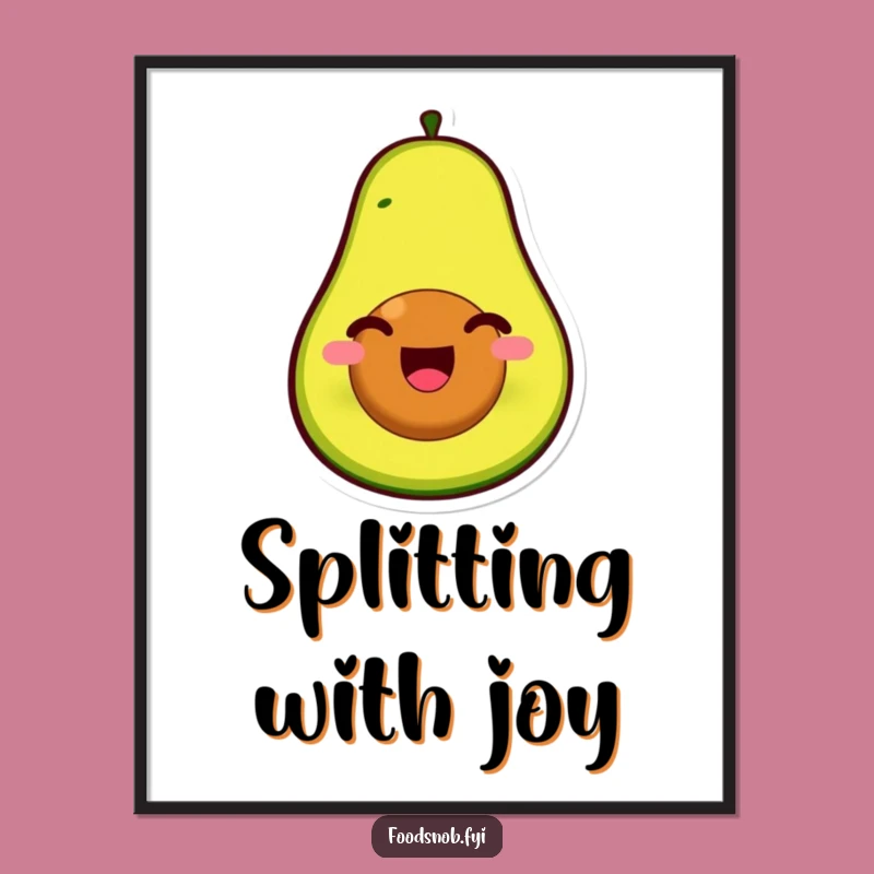 Funny Avocado Pit Face Art Print - Whimsical Decor, Humorous Gift