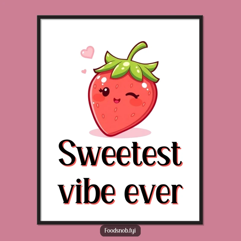Funny Bubbly Strawberry Poster: A Wink of Sweetness to Brighten Walls