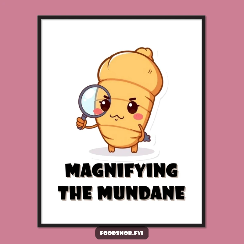 Funny Haughty Croissant Poster: Elegant Pastry Art Print Gift