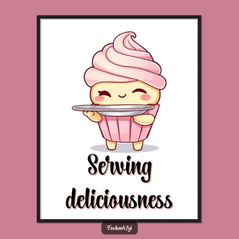 Funny Winking Cupcake Poster - Sweet Wall Art for Happy Spaces