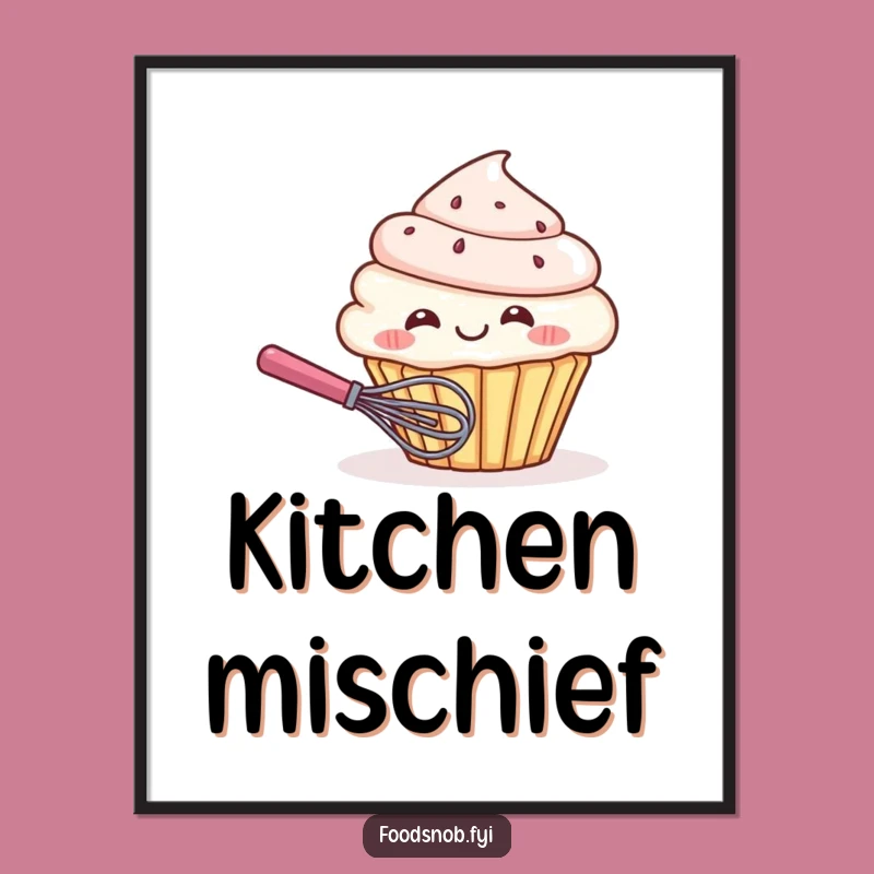 Funny Cupcake Character Poster - Sweet Wall Art with a Hilarious Twist!