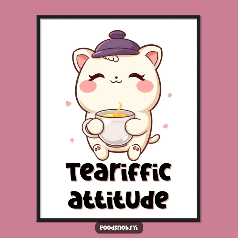 Funny Boba Tea Wink Poster - Playful Drink Wall Art Gift