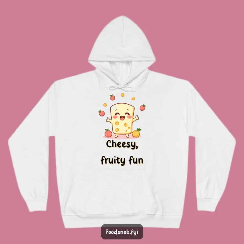 Funny Cheese Juggler Hoodie, Cozy Up with Cheerful Merriment!