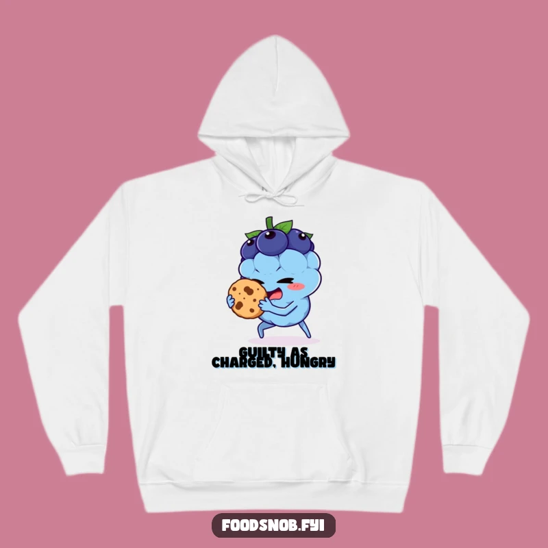 Cozy Funny Blueberry Cookie Caper Hoodie: Warm Laughs Guaranteed!