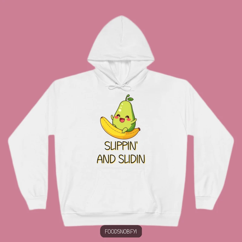 Funny Avocado Banana Peel Hoodie: Cozy Comfort & Slippery Humor