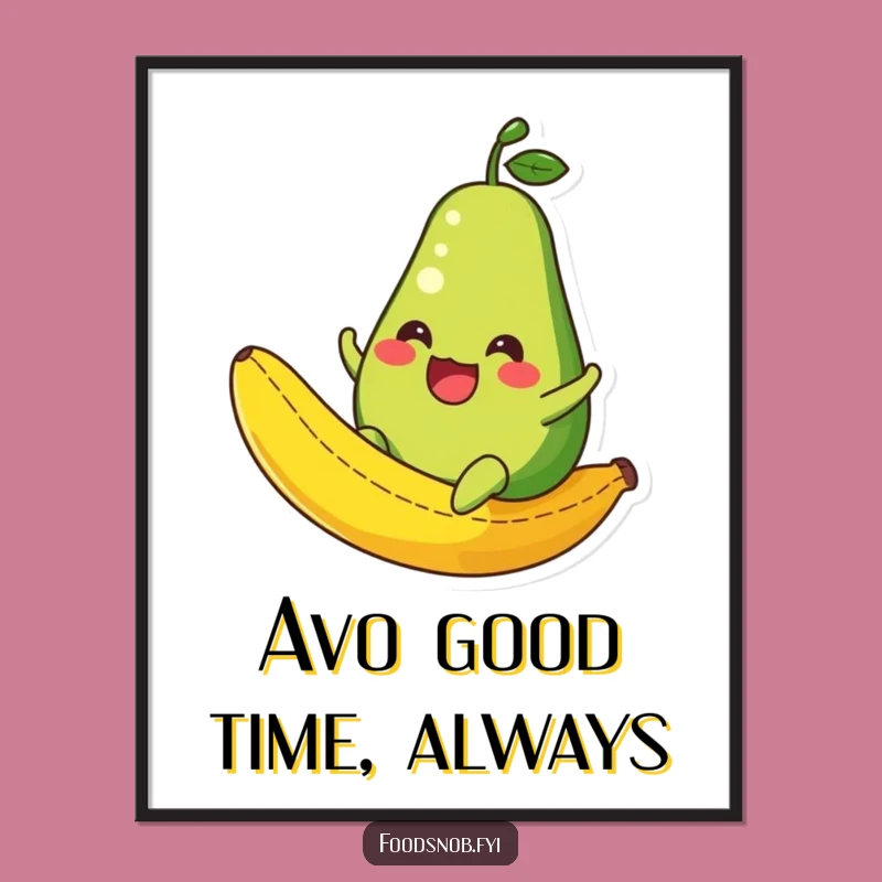 Free Printable Avocado Slipping Wall Art Funny Downloadable Decor
