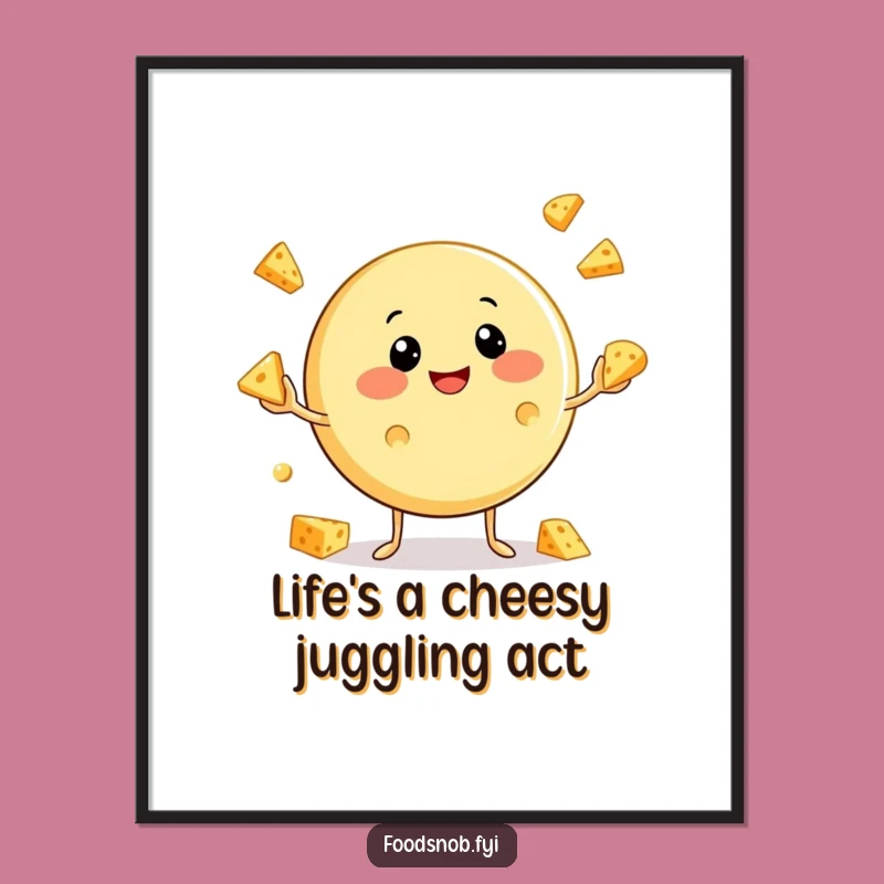 Free Printable Cheesy Juggling Wall Art Funny Downloadable Decor