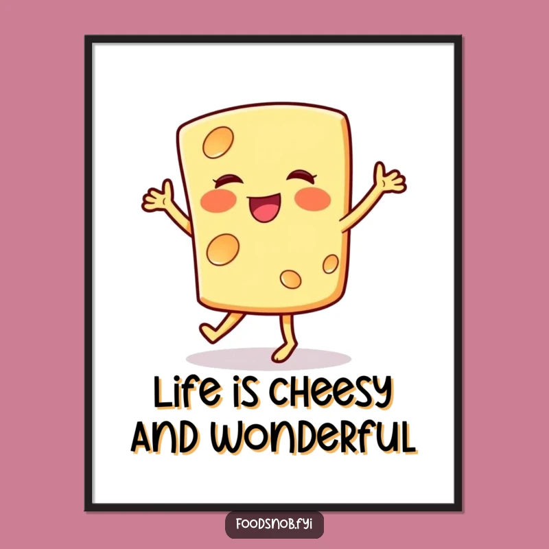 Free Printable Wall Art: Jigging Cheese, Hilarious Downloadable Decor & Gift for Foodies