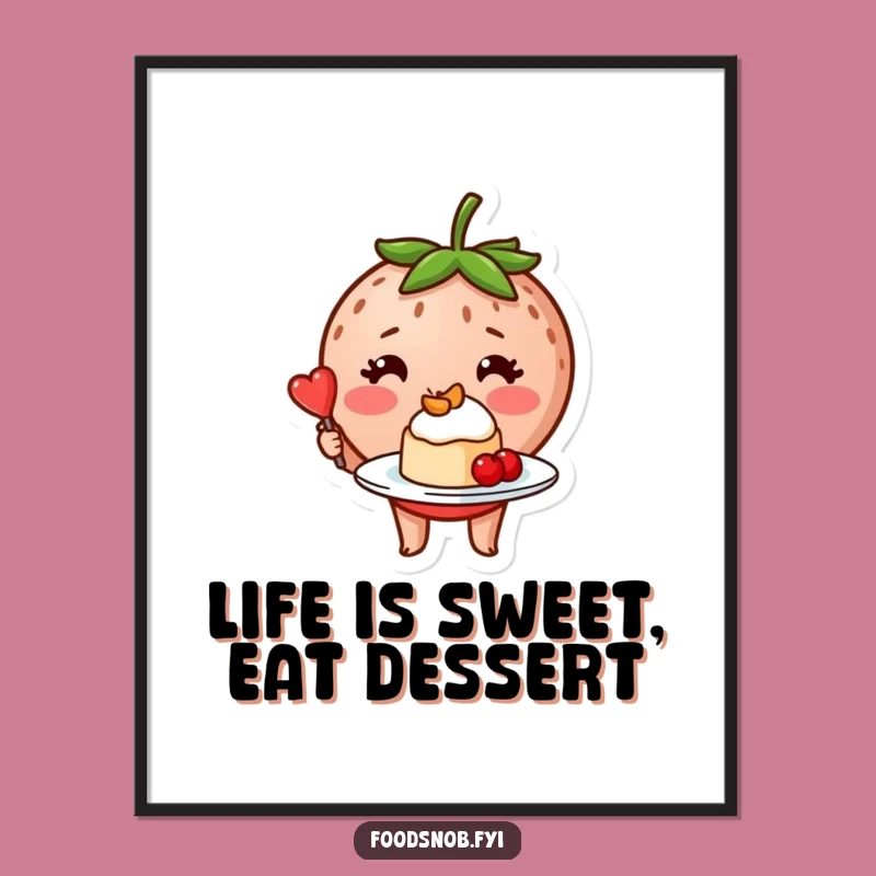 Free Printable Wall Art: Strawberry Chef Dessert Decor Download
