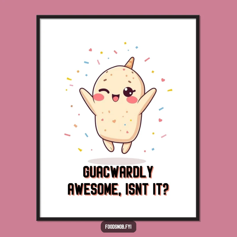 Free Printable Kawaii Burrito Art - Funny Winking Burrito Downloadable Wall Decor