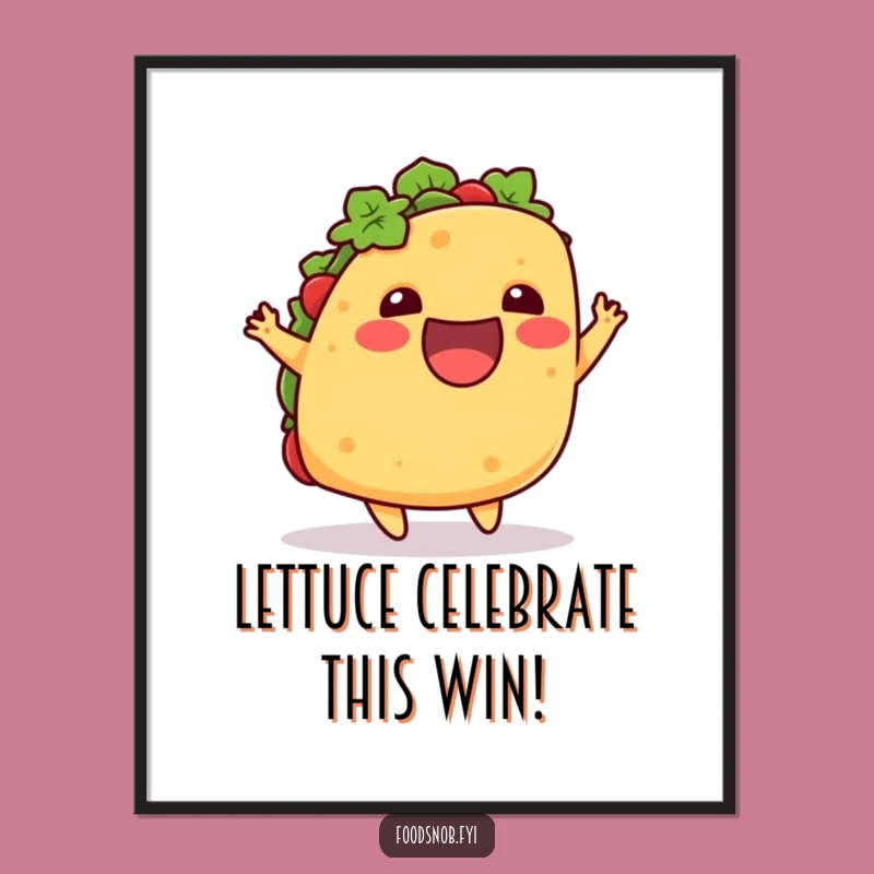 Free Printable Wall Art: Hopping Taco, Hilarious Downloadable Decor & Gift for Foodies