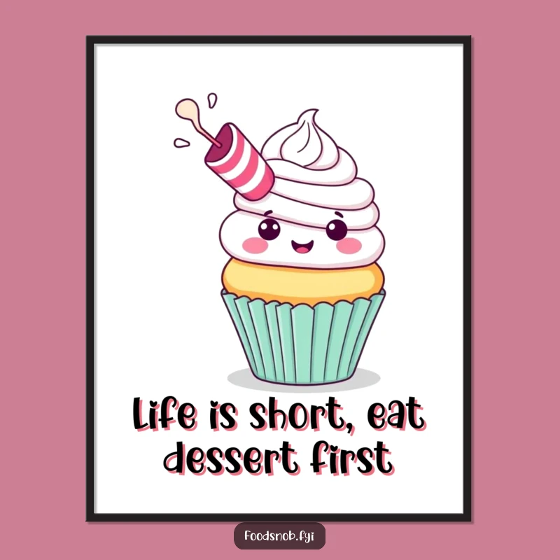 Free Printable Wall Art: Cupcake Frosting Puff, Humorous Downloadable Art for Sweet Spaces