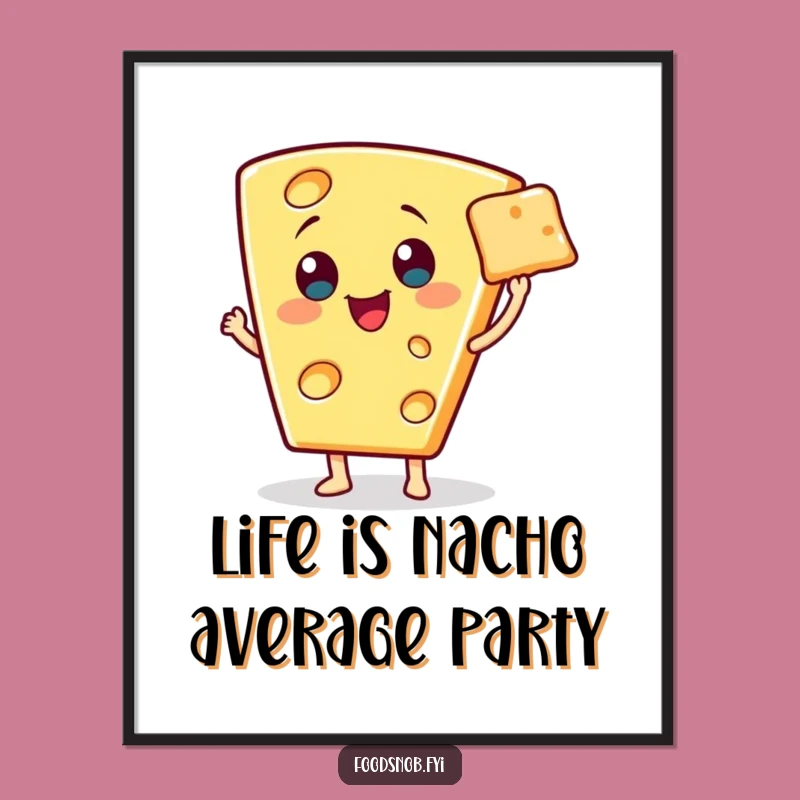 Quirky Free Printable Wall Art: Cheese Wedge Character, Culinary Downloadable Decor