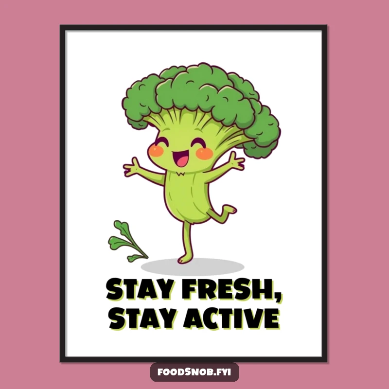 Free Printable Wall Art: Broccoli Cartwheel for Hilarious Home Decor Downloadable Art