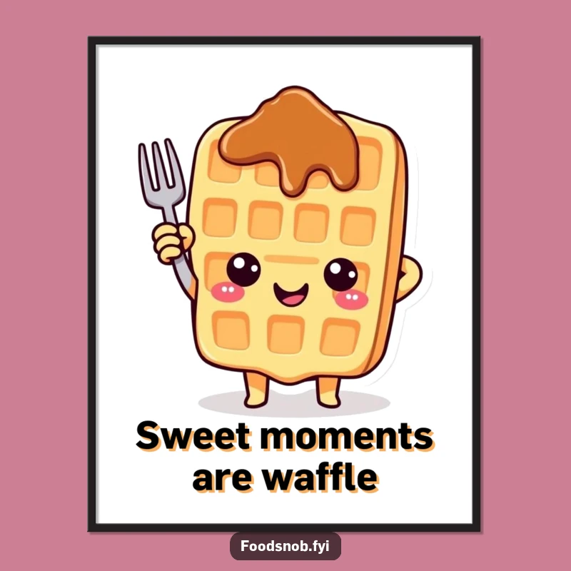 Free Printable Wall Art: Cheerful Waffle - Downloadable Art for Kitchen Decor