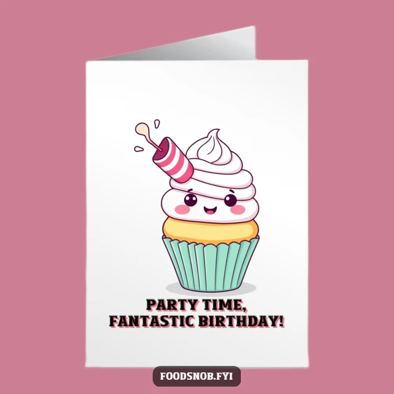 Free Printable Birthday Card: Cupcake Blows Frosting, Funny Downloadable Gift!