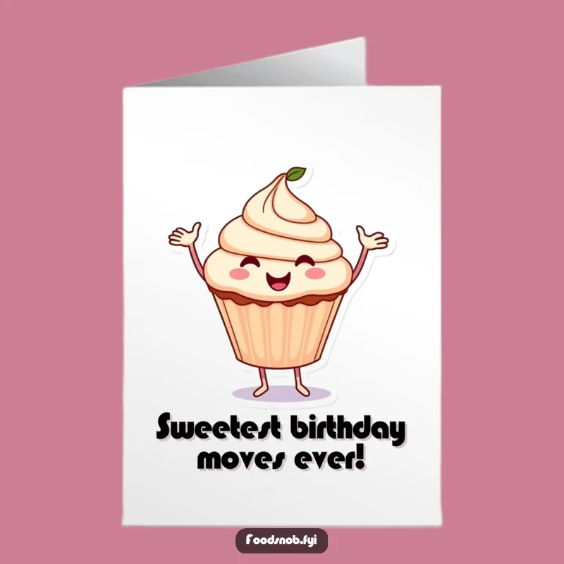 Free Printable Birthday Card: Dancing Cupcake for a Joyful, Hilarious Downloadable Gift