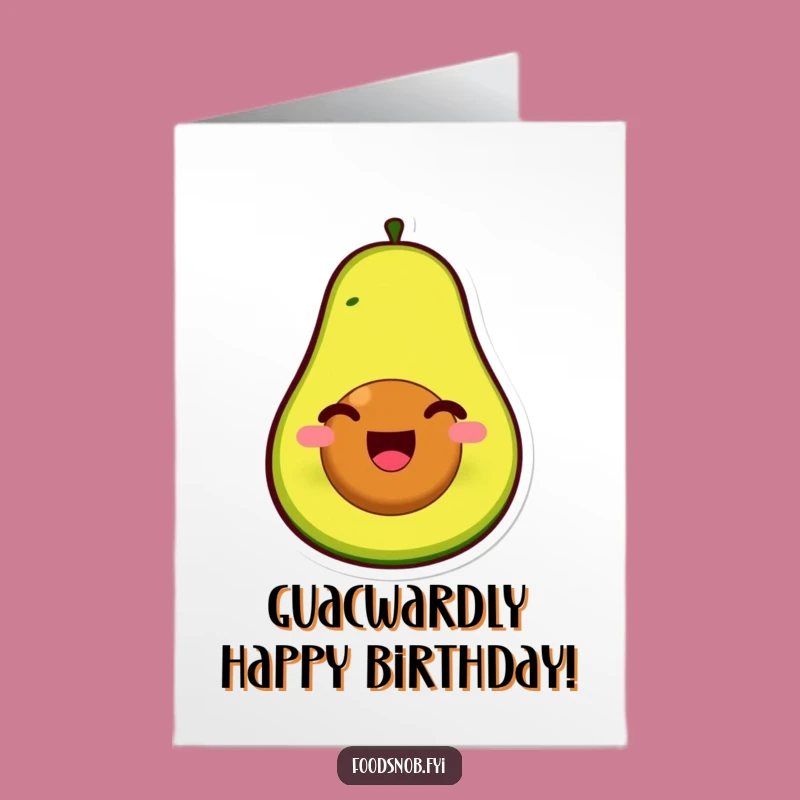 Free Printable Birthday Card: Happy Avocado Splits - Downloadable Funny Gift for Foodies