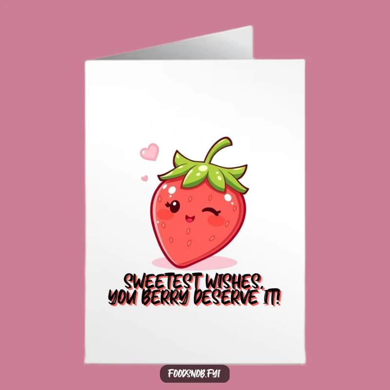 Free Printable Cheerful Strawberry Birthday Card - Wink & Sprinkle Fun!