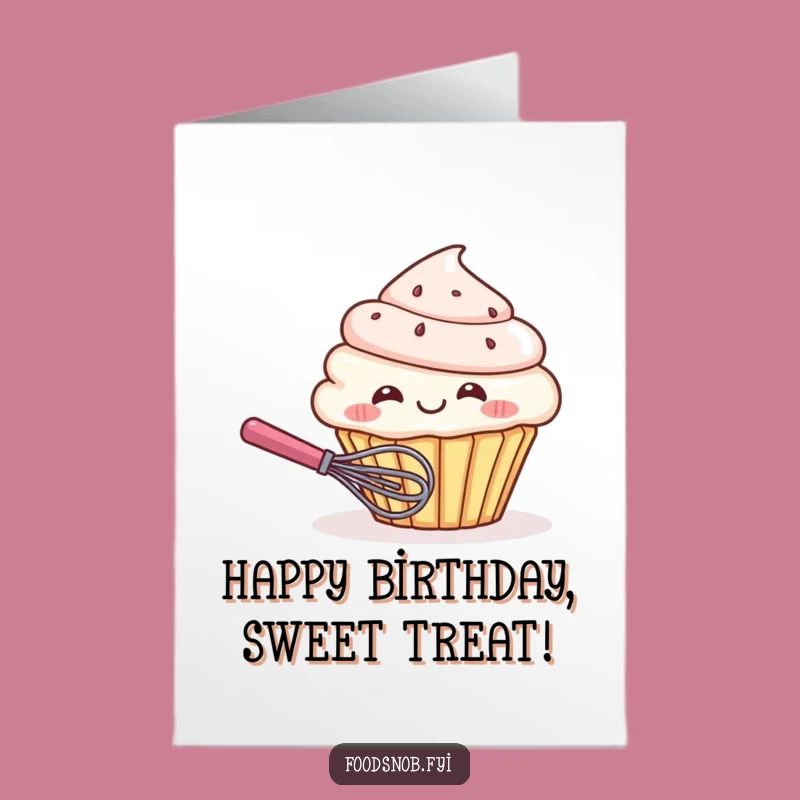 Free Printable Birthday Card: Giggling Cupcake Hiding for a Sweet Funny Downloadable Gift
