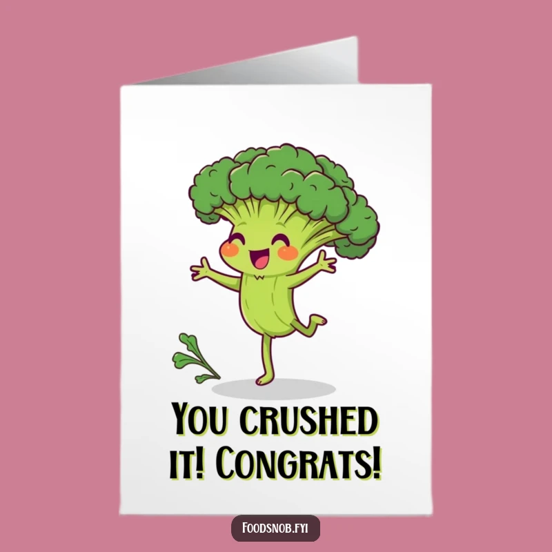 Free Printable Congrats Card: Broccoli Cartwheel for a Hilarious Downloadable Gift