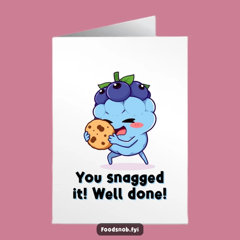 Free Printable Congrats Card: Caught Red-Handed Blueberry Cookie Heist - Funny Downloadable