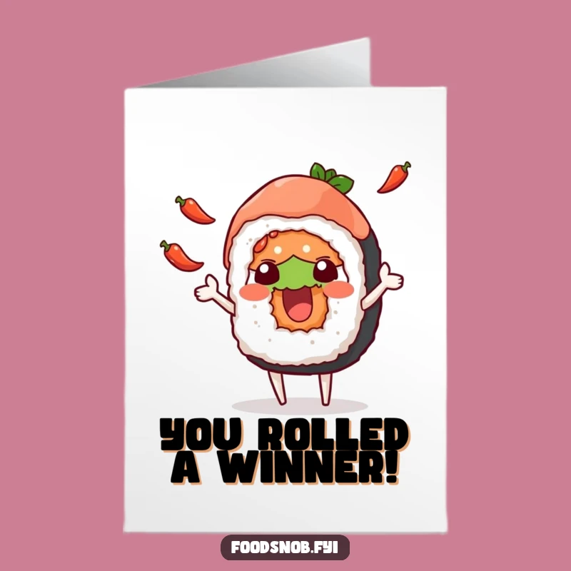 Free Printable Funny Sushi Congrats Card: Chili Pepper Celebration!