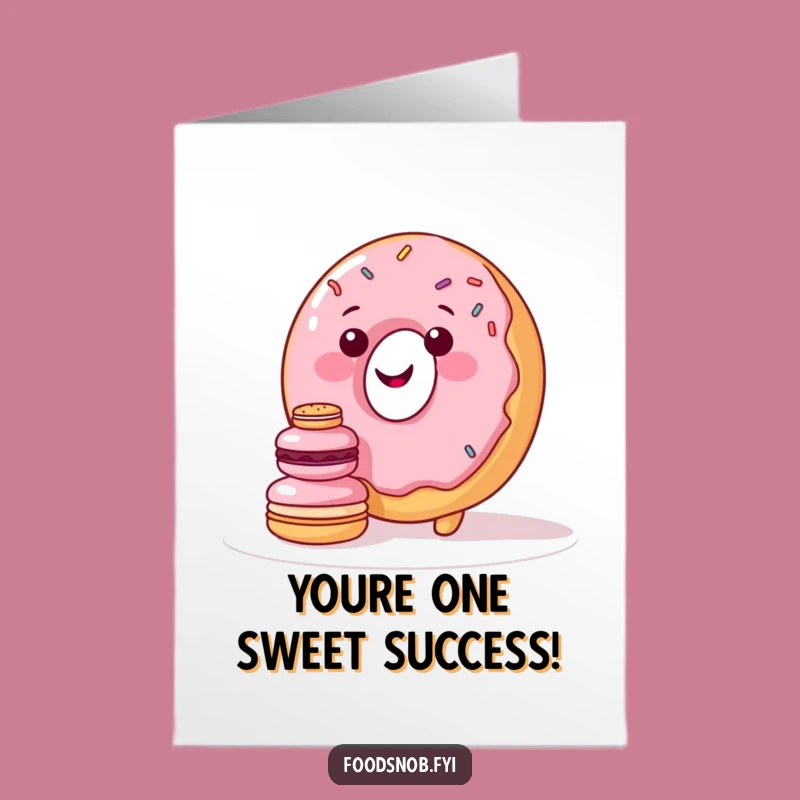 Sweet Free Printable Congratulations Card: Donut's Macaron Tower, Downloadable Humorous Gift