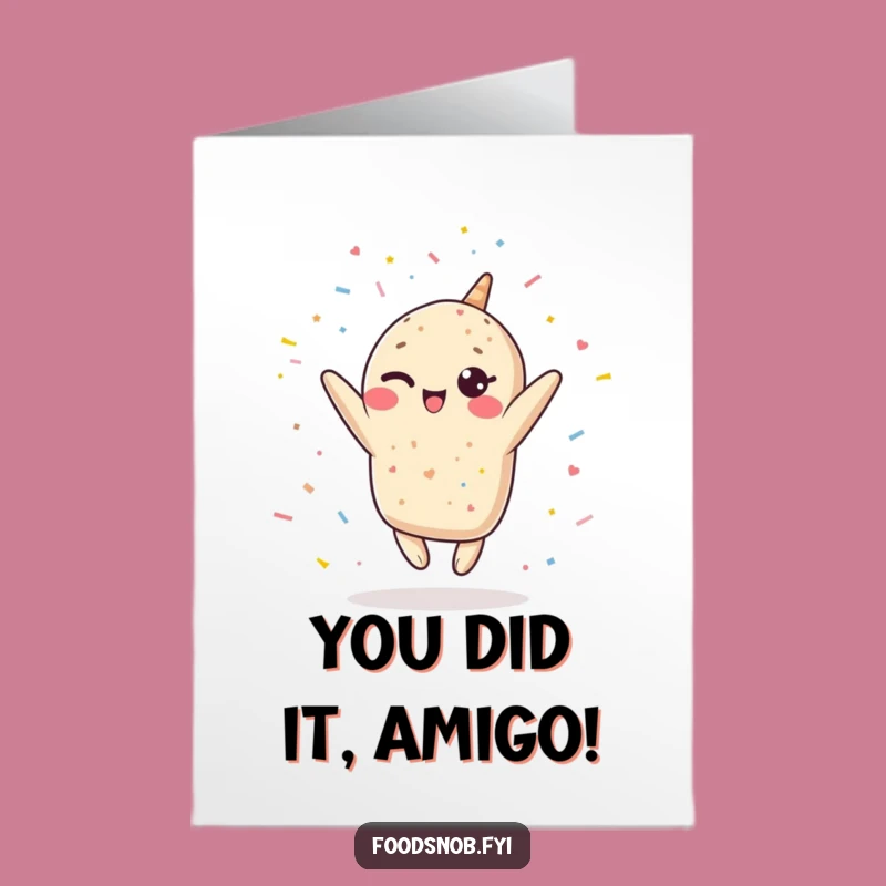 Free Printable Kawaii Burrito Congrats Card - Hilarious Confetti Leap Downloadable Gift