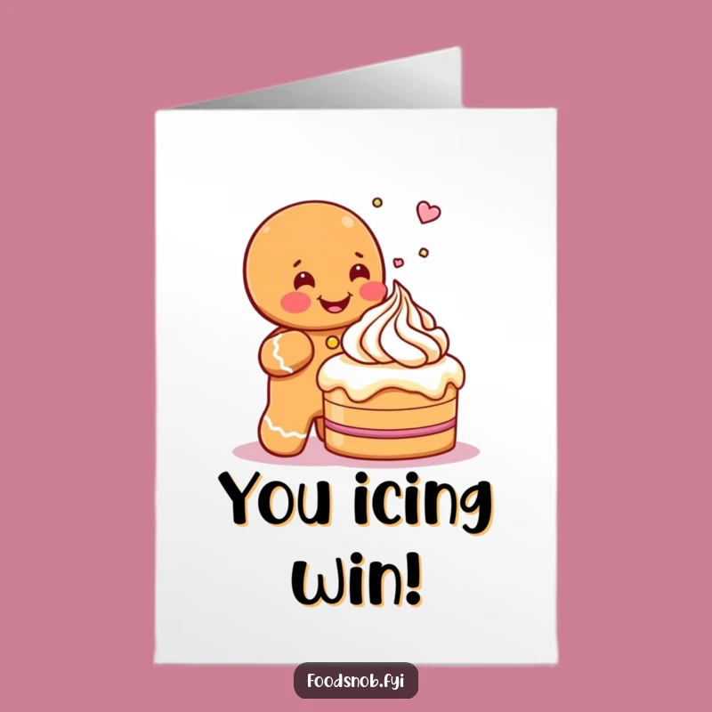 Free Printable Gingerbread Congratulations Card: Funny Icing Sprinkle Greeting for Sweet Success