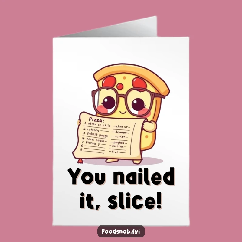 Foodie Free Printable Congratulations Card: Pizza Chef's Success, Downloadable Humorous Gift