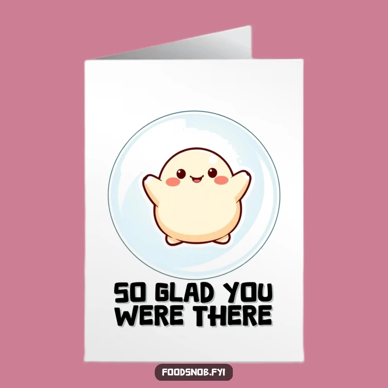 Charming Free Printable Dumpling Thank You Card - Cute Bubble Float - Downloadable