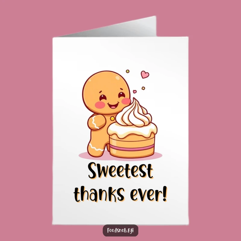 Free Printable Gingerbread Thank You Card: Funny Icing Sprinkle Greeting for Gratitude