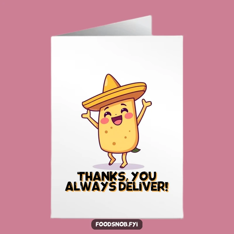 Free Printable Taco Thank You Card: Funny Dance Downloadable Gift
