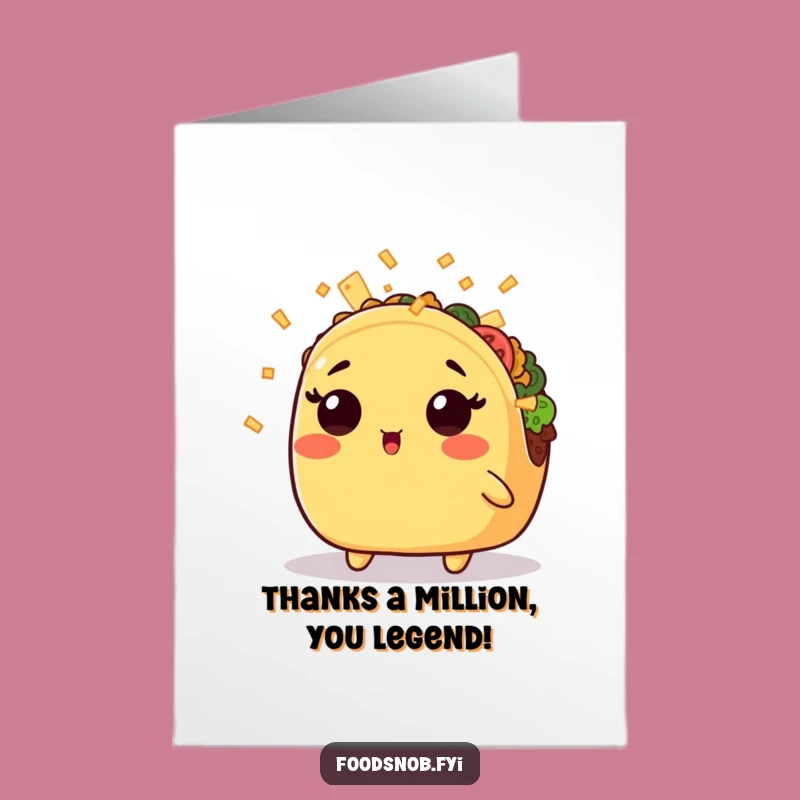 Free Printable Thank You Card: Surprised Taco Cheese Shower Funny Downloadable Gift
