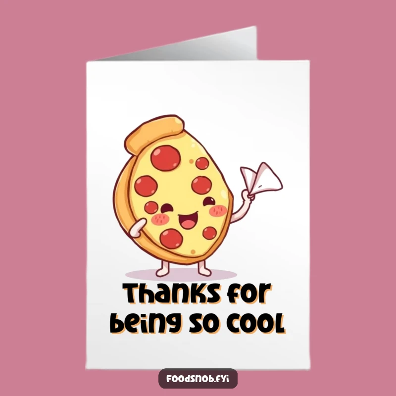 Free Printable Thank You Card: Relaxed Pizza Slice for a Funny Downloadable Gift