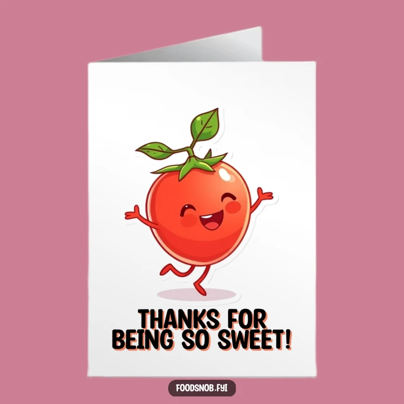 Free Printable Thank You Card: Tomato Cartwheel Thanks - Funny Downloadable Card
