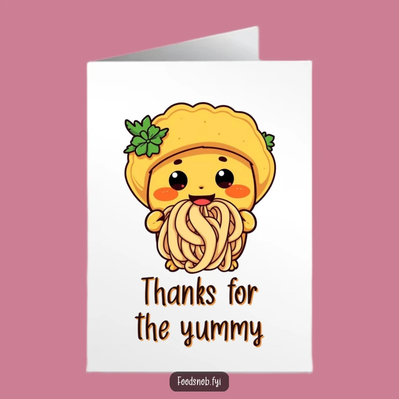 Free Printable Taco Thank You Card: Noodle Slurp Gratitude Downloadable