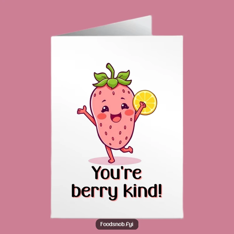 Free Printable Thank You Card: Strawberry Lemon Dance Expresses Gratitude