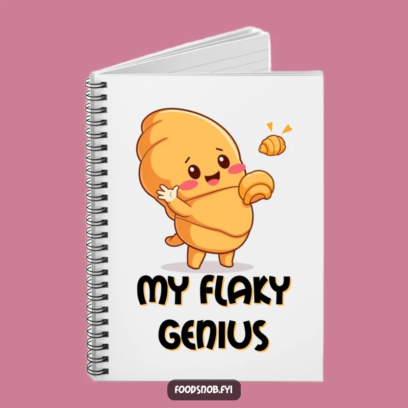 Funny Croissant Notebook: Cute Pastry Character Hilariously Gestures to Tiny Golden Croissant