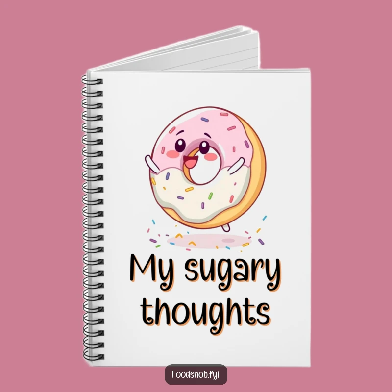 Funny Donut Spinning Notebook: Delighted Sprinkle Character Journal
