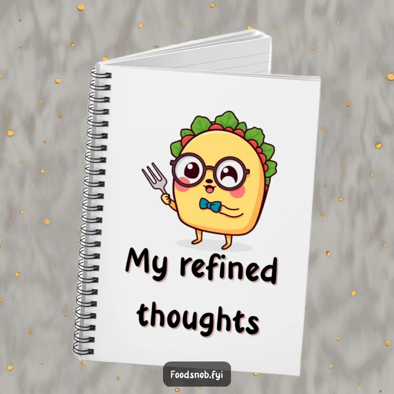 Funny Notebook: A sophisticated taco with tiny legs, monocle, and fork, writing ideas, perfect for a funny gift.