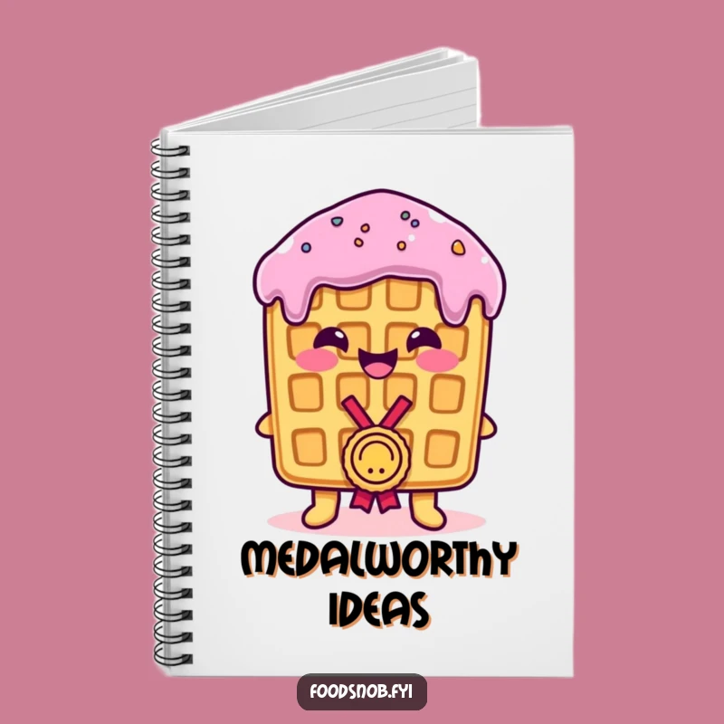 Funny Waffle Medal Notebook: Record Your Achievements with a Proud Waffle's Humorous Advice