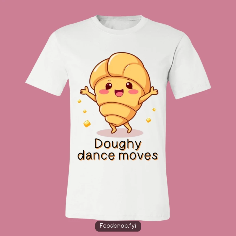 Funny Croissant Dance T-Shirt, Happy Pastry Character Tee