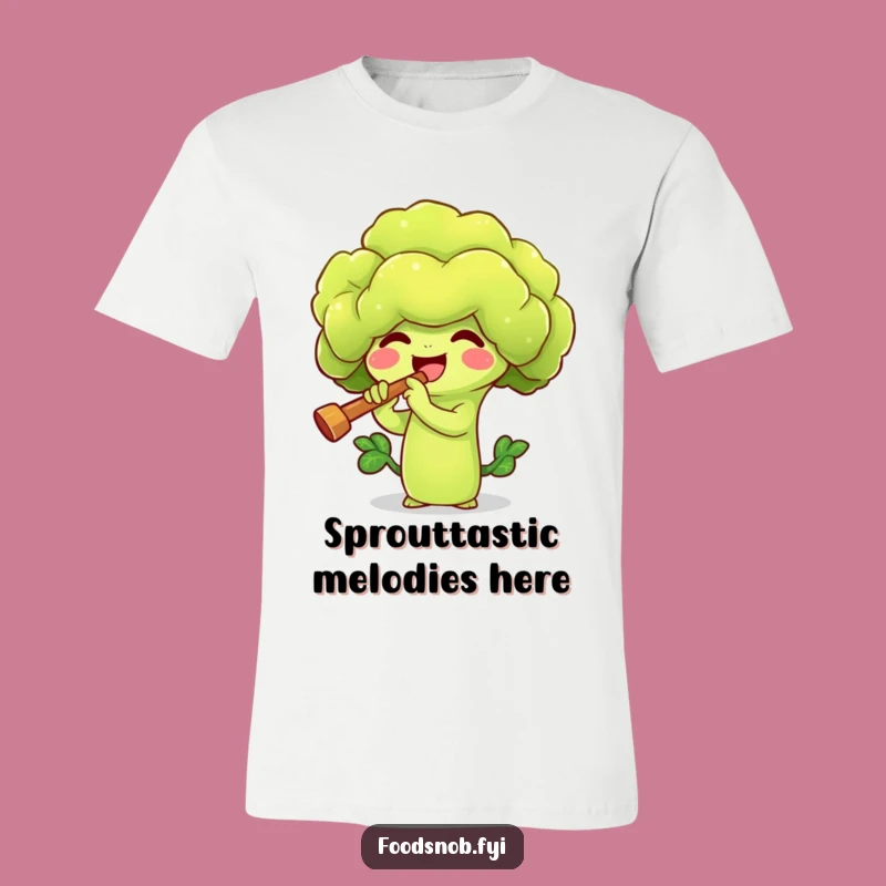 Funny Broccoli Flute T-Shirt - Hilarious Veggie Tee for Giggles